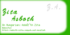 zita asboth business card